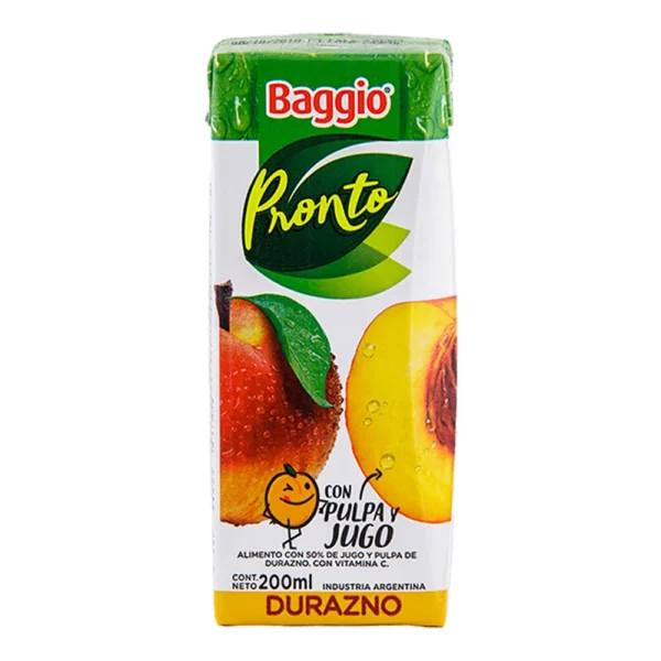 Jugo Baggio Pronto Durazno 18u x200cc