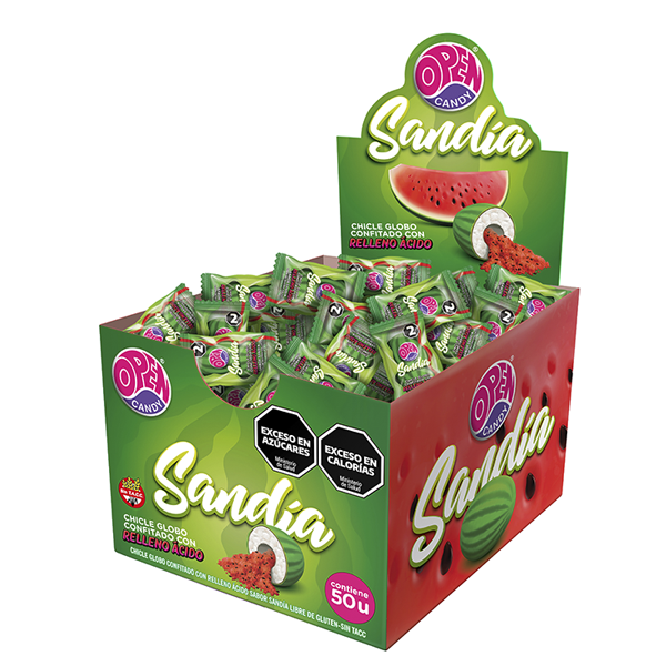 Chicle Sandia Relleno Acido x50u