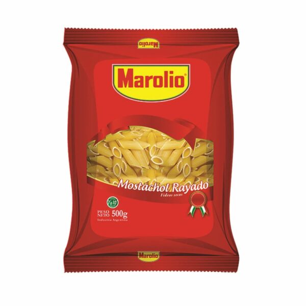 Fideos Mostachol Rayado Marolio x500g