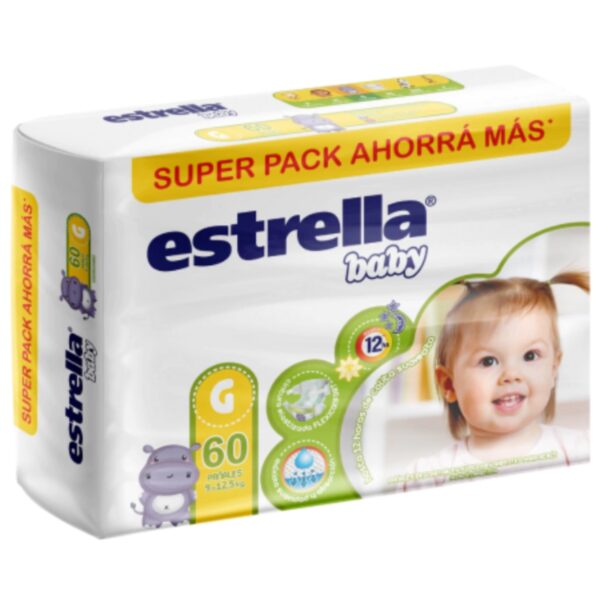 Pañales Estrella G x60u Superpack