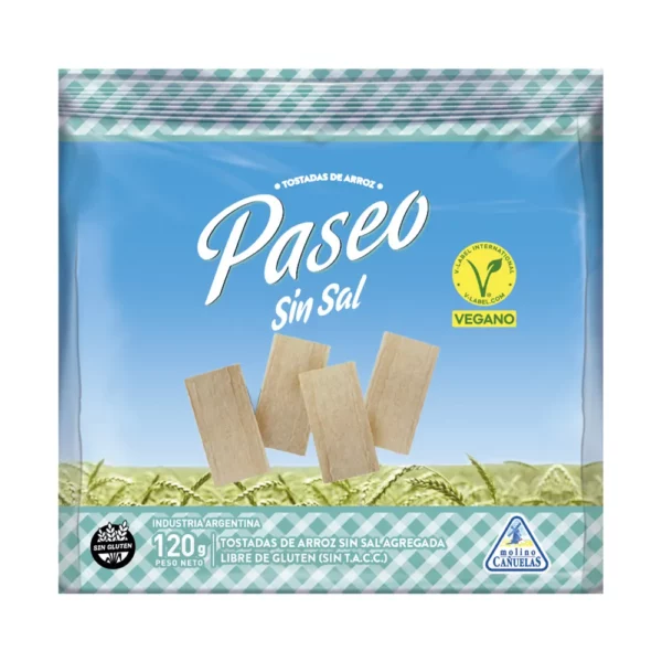 Paseo Tostadas de Arroz Sin Sal x120g