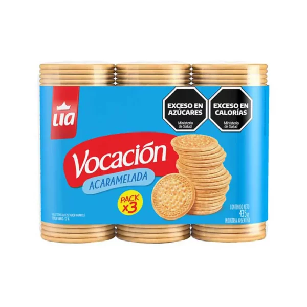 Galletitas Vocacion Acaramelada x435g Pack x3